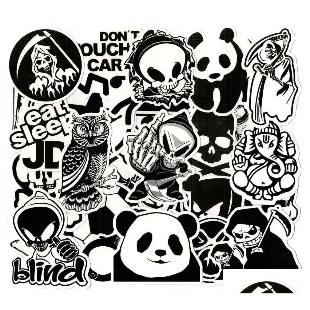 101 pcs black white sticker snowboard for ps4 ps5 car styling sleigh box luggage fridge toy vinyl decal home decor diy cool stickers