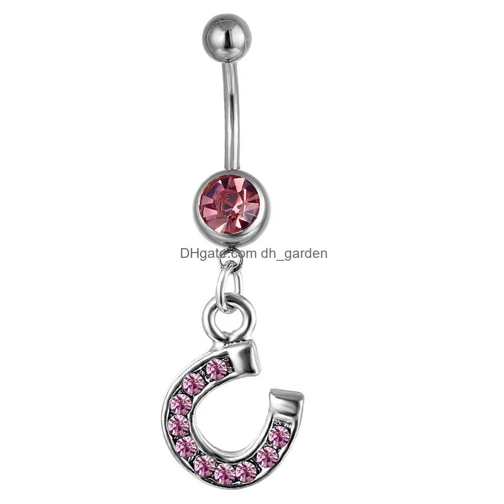 d0433 heart belly navel button ring mix colors