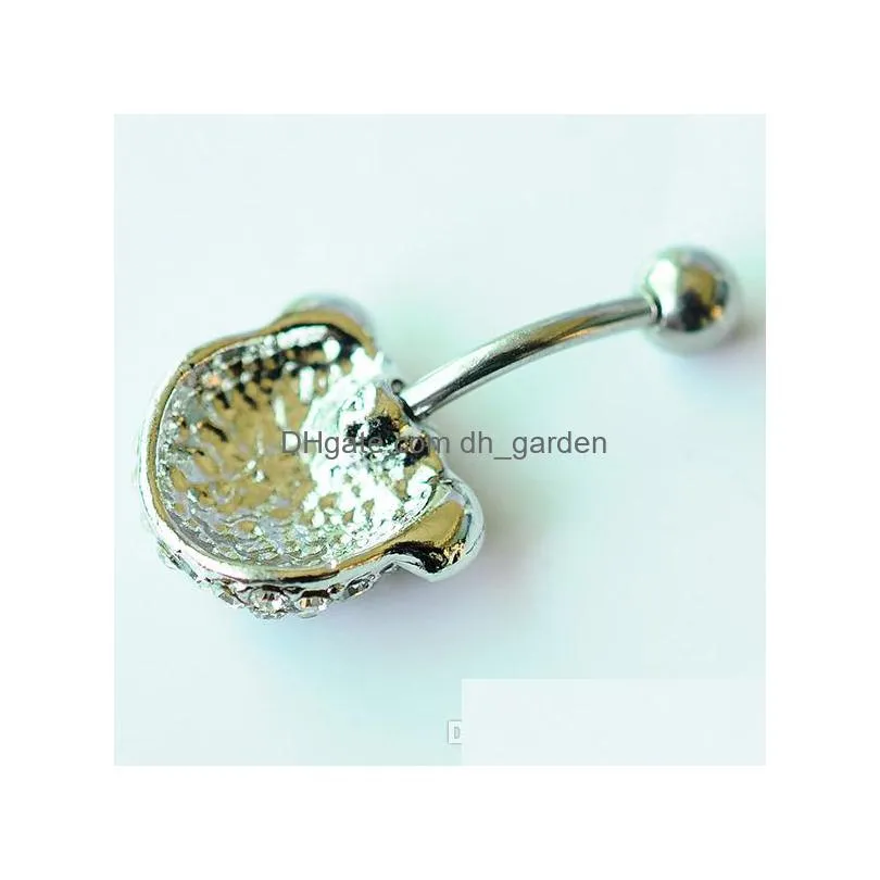d0695 1 color clear panda style navel button ring piercing body jewlery
