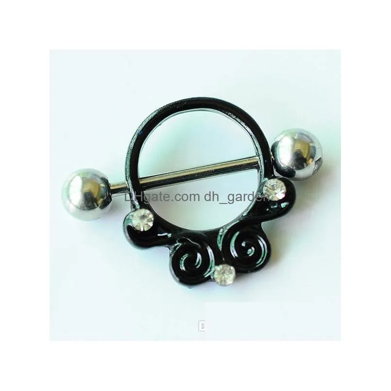 d0702 1 color nipple black navel belly button ring piercing body jewlery