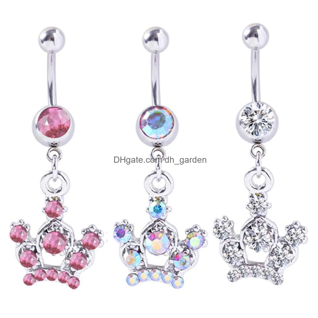 d0175 heart mix colors belly navel button ring