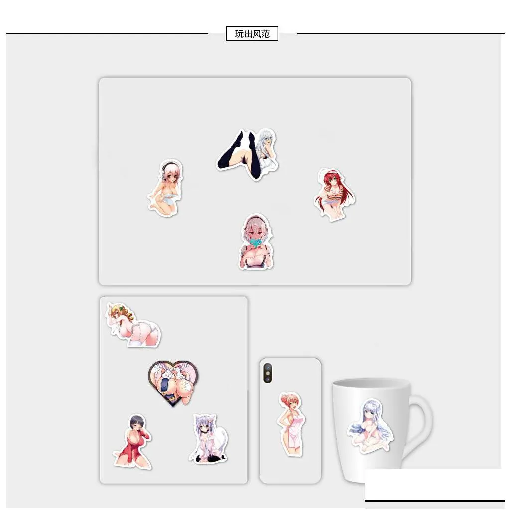 50pcs car sticker anime hentai sexy pinup bunny girl waifu decal stickers pack suitcase laptop car truck waterproof girl toys