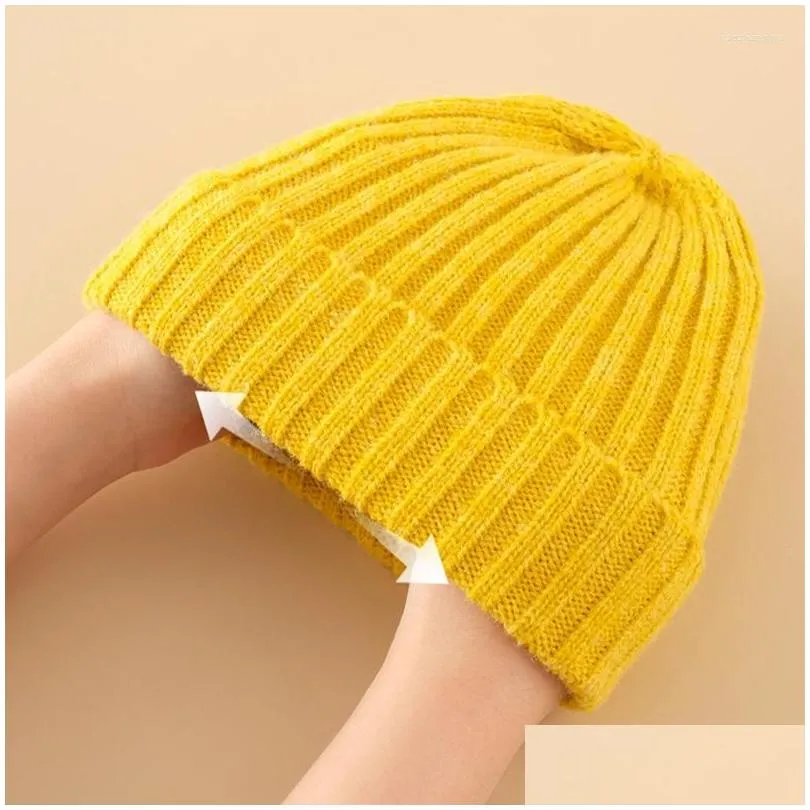 hair accessories winter autumn baby hat solid color soft warm knitting hats for 03 years boy girl children beanies bonnet toddler cap