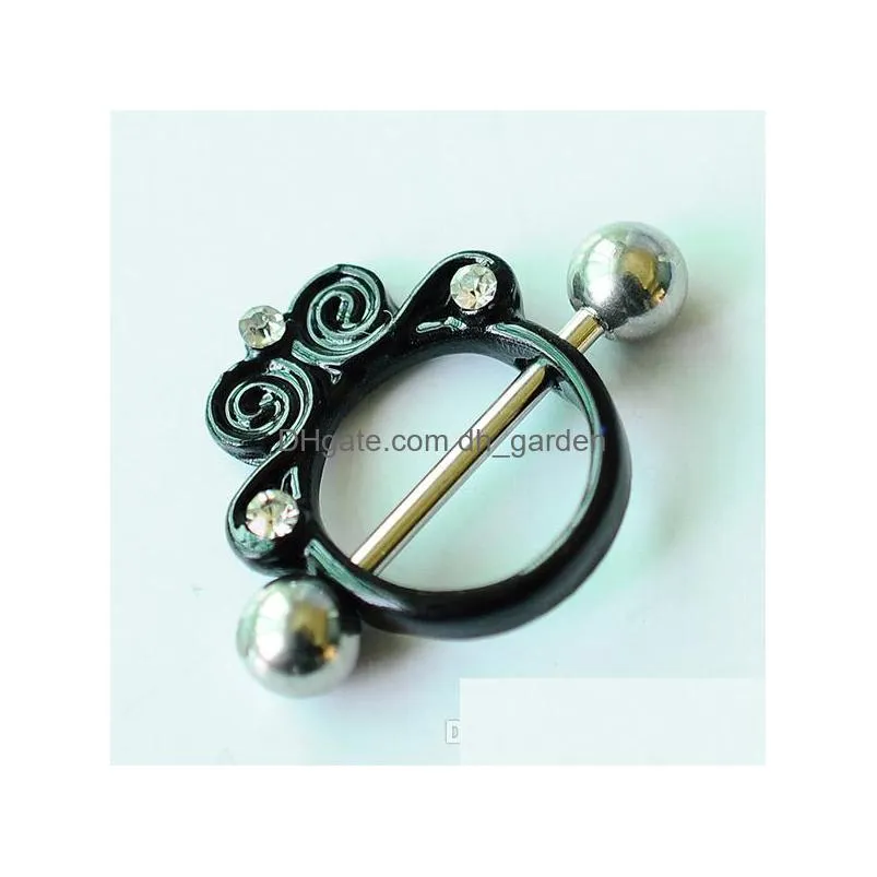 d0702 1 color nipple black navel belly button ring piercing body jewlery