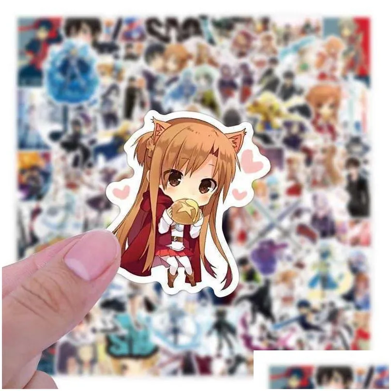 sword art online 10/50/100pcs stickers decal for diy laptop suitcase car trunk skateboard guitar motorcycle anime sticker car