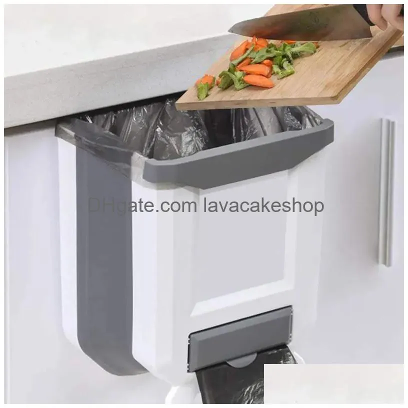 kitchen bin plastic folding wall mounted