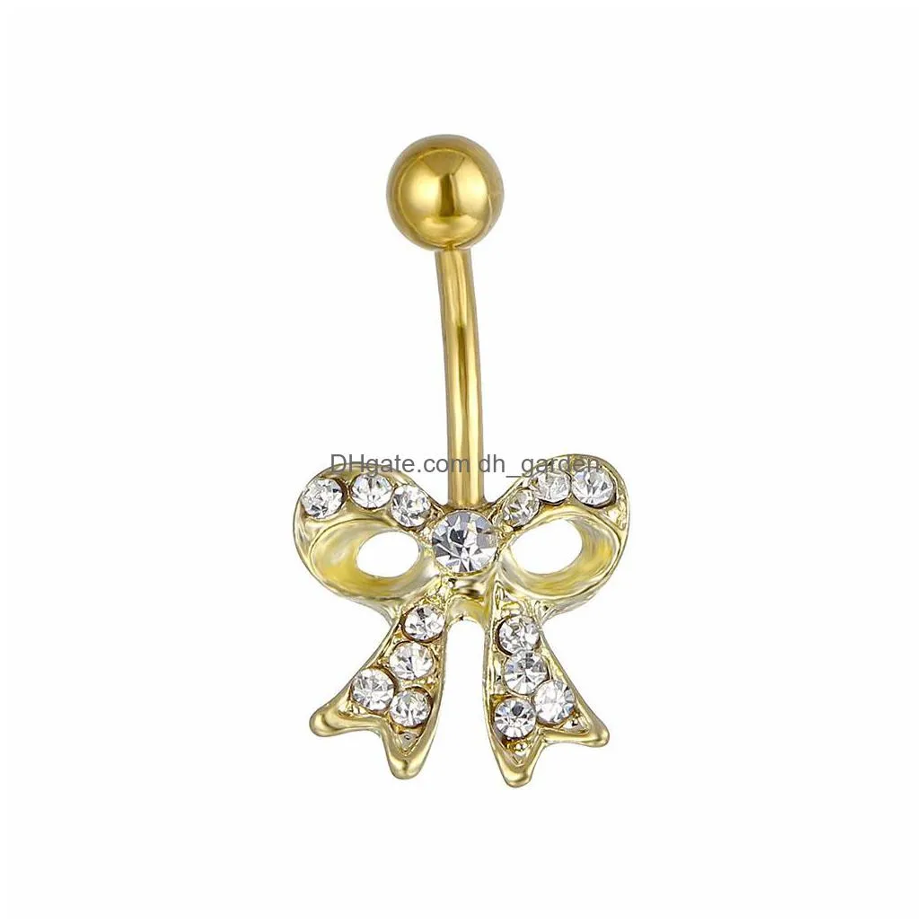 d0636 bowknot mix colors belly navel button ring