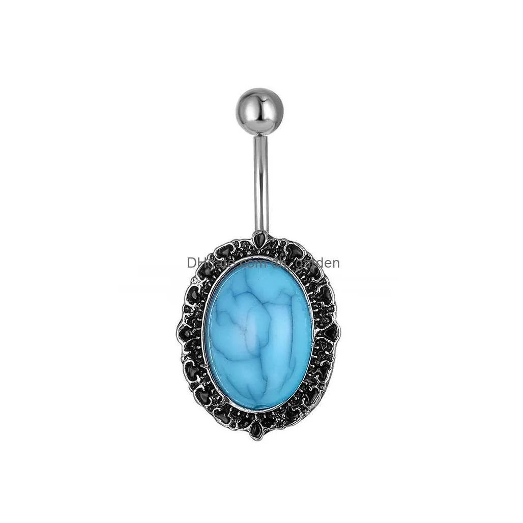 d0949b zircon clear stone belly navel button ring