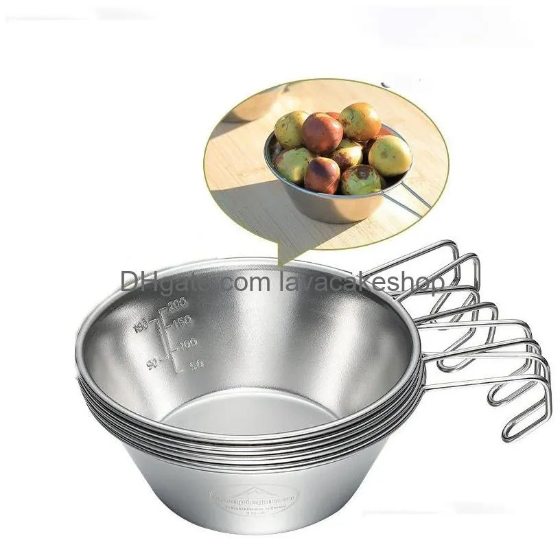 cooking utensils the new camping outdoor picnic stainless steel snow cup eating bowl multiple overlapping and easy to carry
