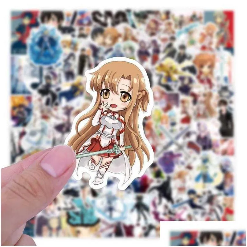 sword art online 10/50/100pcs stickers decal for diy laptop suitcase car trunk skateboard guitar motorcycle anime sticker car