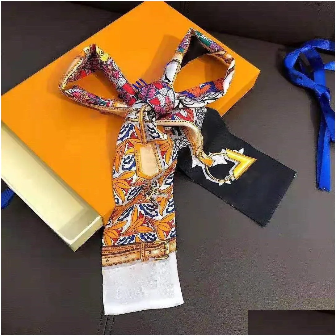 classic designer handbag scarf ladies headband fashion letters silk scarves tie size 8x120cm