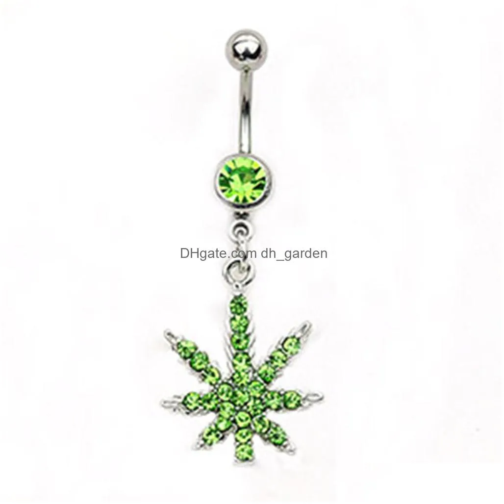 d0798 belly navel button ring green color
