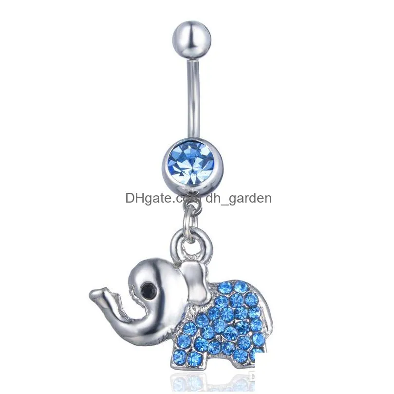 d0158 3 colors elephant style jewelry body piercing belly navel ring