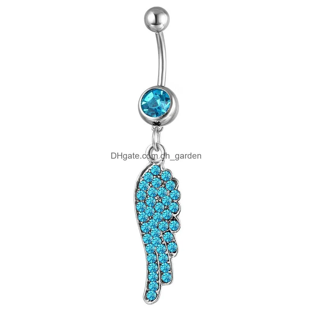 d0551b wing multicolor belly navel button ring