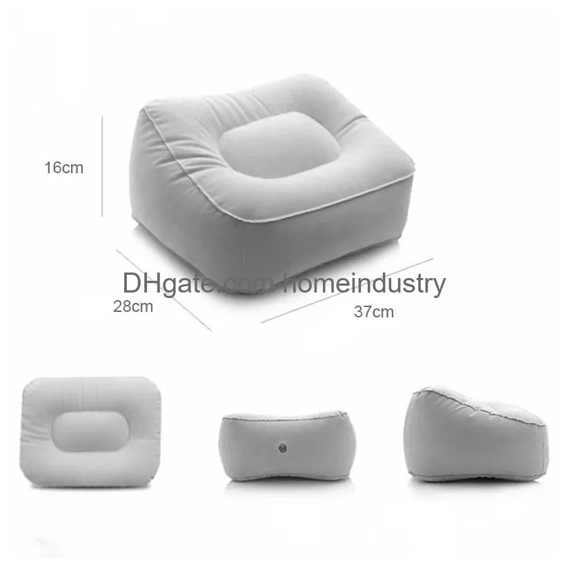 inflatable footrest pillow pad porable seat desk support knee flocked hip joint ankle pain relief car airplane foot rest pillows