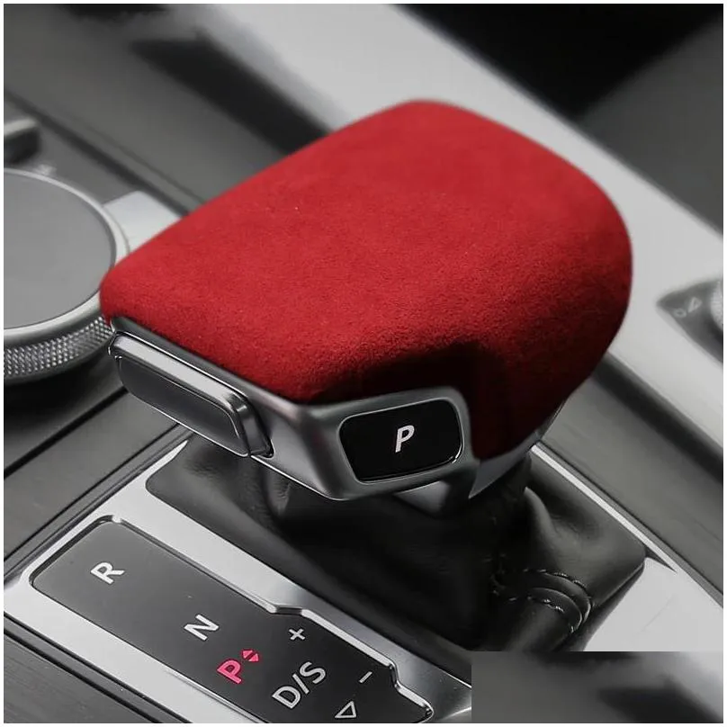 car leather interior gear shifter cover protector trims car stickers for audi a4l a5 a6 a7 q5l q7 2019 modification accessories
