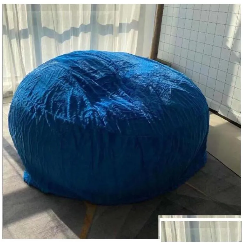 chair covers ers 135150cm nt fur bean bag er big round soft fluffy faux beag lazy sofachair drop delivery home garden textiles sashes
