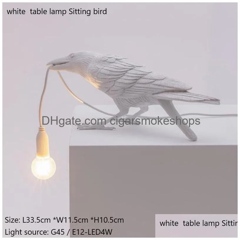 bird table lamp italian seletti light bird led desk lamp animal lucky bird living room bedroom bedside lamp home decor fixtures 1020