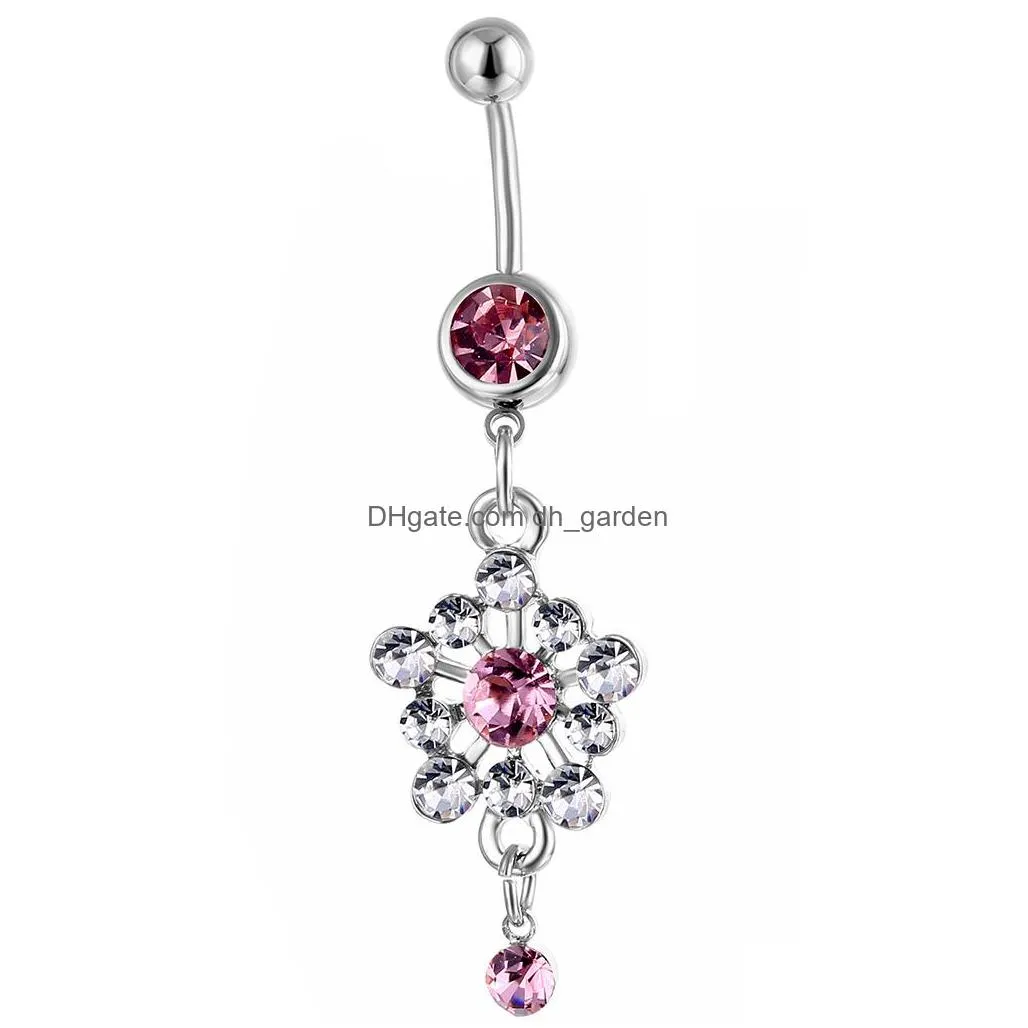 d0367 belly navel button ring pink color