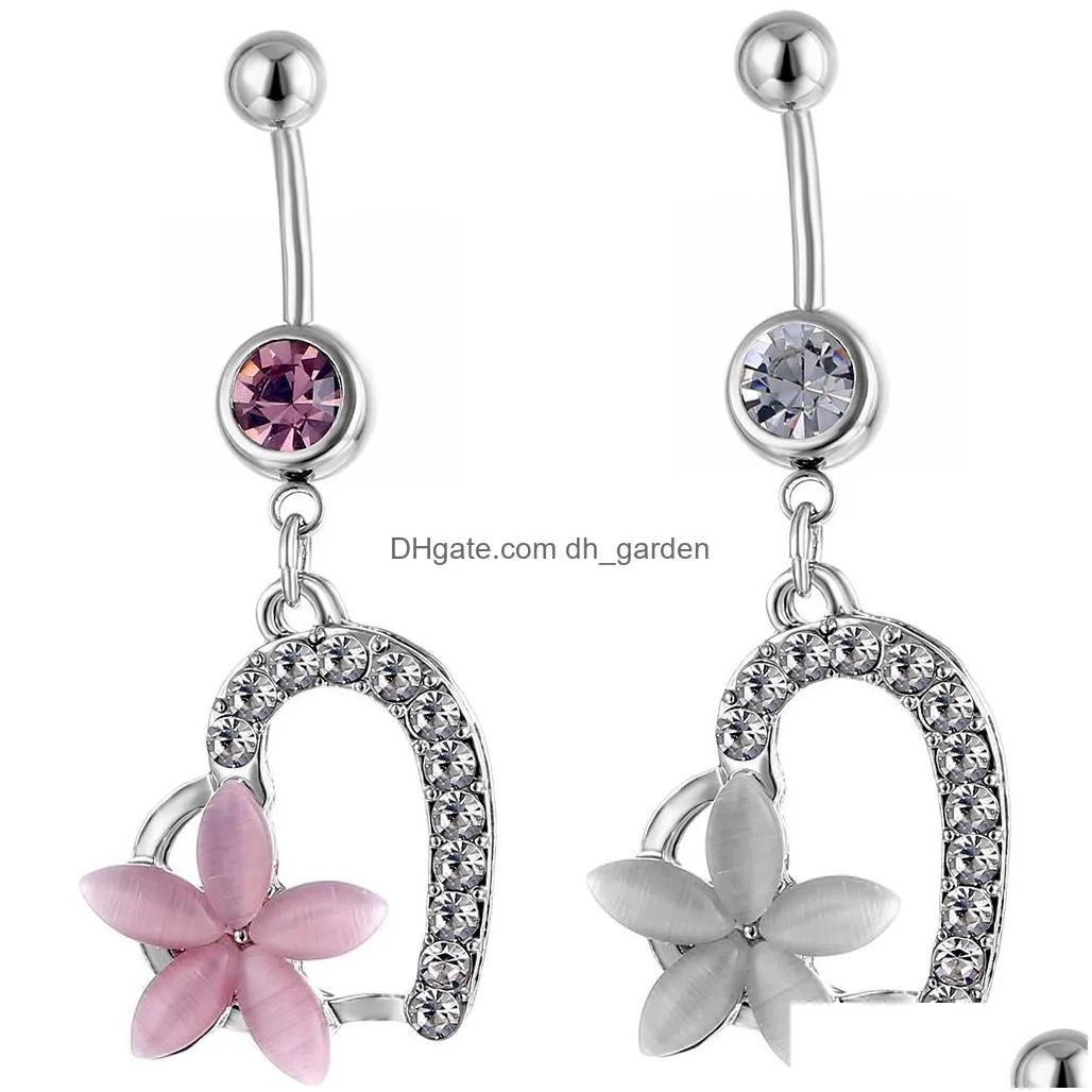 d0528 flowers belly navel ring mix colors