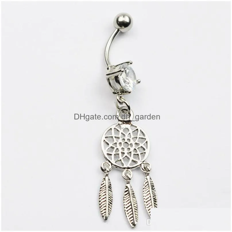 d0649 dream catcher belly navel ring mix colors