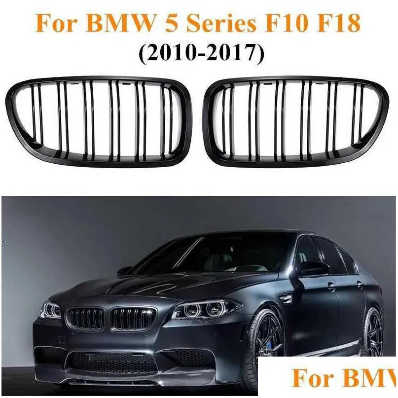 front kidney grilles gloss black steerings for bmw f18 f10 f11 5 series 2010 2011 2012 2013 20142015 replacement racing grilles