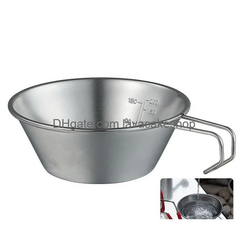 cooking utensils the new camping outdoor picnic stainless steel snow cup eating bowl multiple overlapping and easy to carry