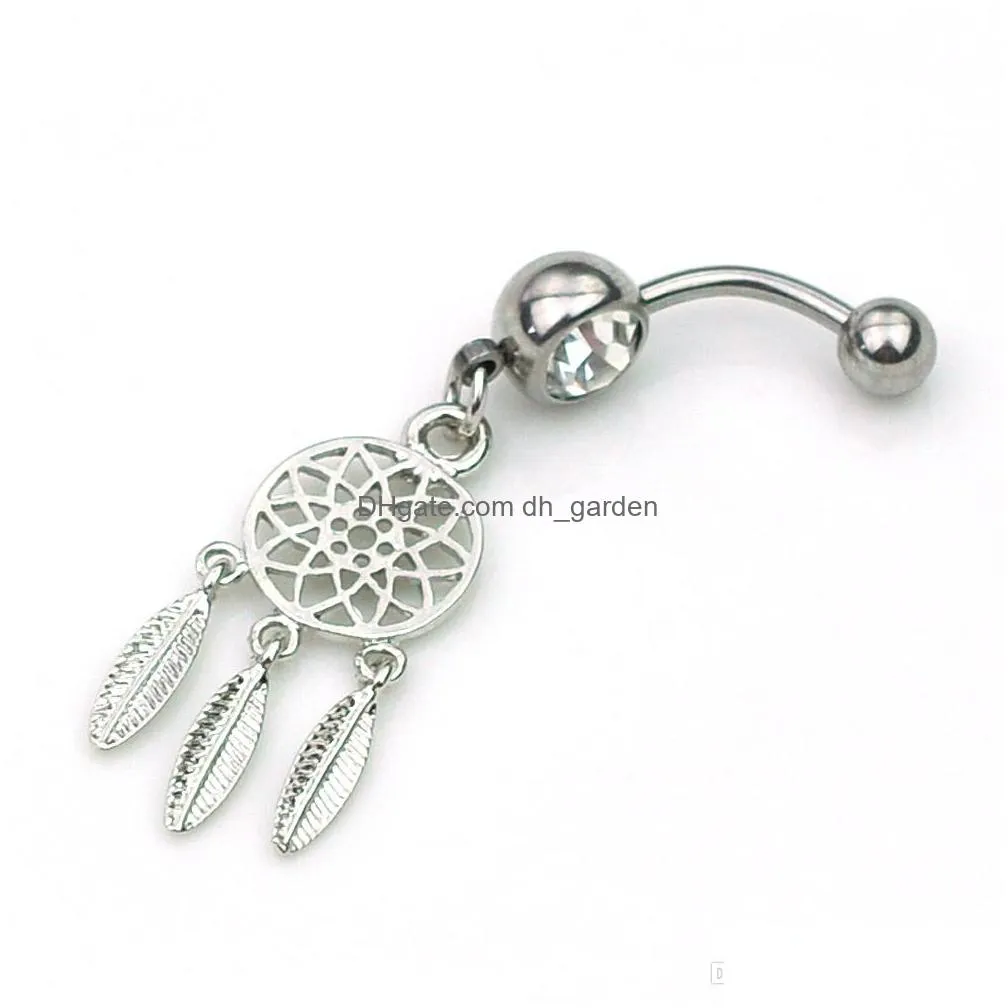 d0649 dream catcher belly navel ring mix colors