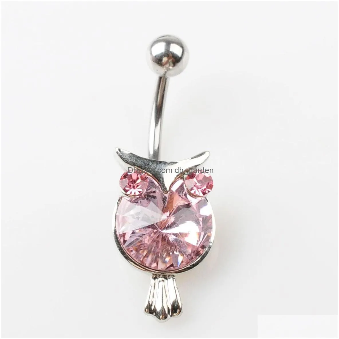 d07134 3 colors owl lt.pink color style piercing body jewelry body piercing jewelry belly ring navel ring 10pcs/lot jfb9200