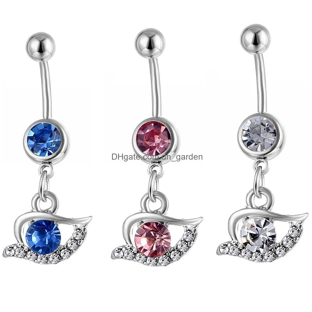d0358 heart belly navel button ring clear color