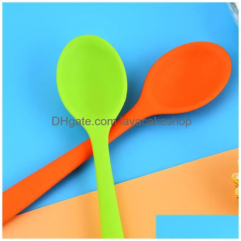 silicone nonstick pan spoon extended handle spoon cookingspoon salad spoons is denser and more