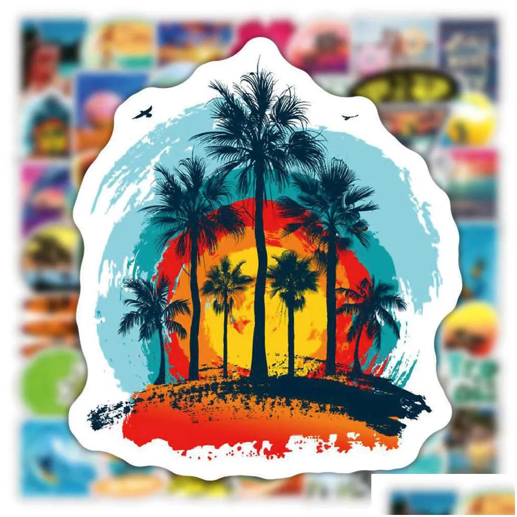  10/50/100pcs summer sticker beach travel graffiti surf stickers diy for tablet water bottle surfboard laptop luggage bicycle car