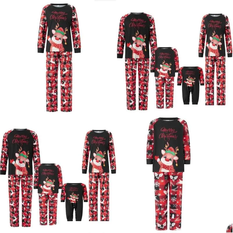 family matching outfits christmas pajamas xmas pjs sleepwear cute holiday outfit 220914