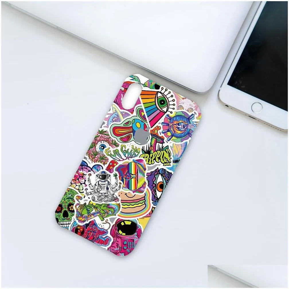  waterproof 10/30/50pcs cartoon psychedelic gothic cool stickers aesthetic art graffiti decals skateboard guitar toy sticker for kids