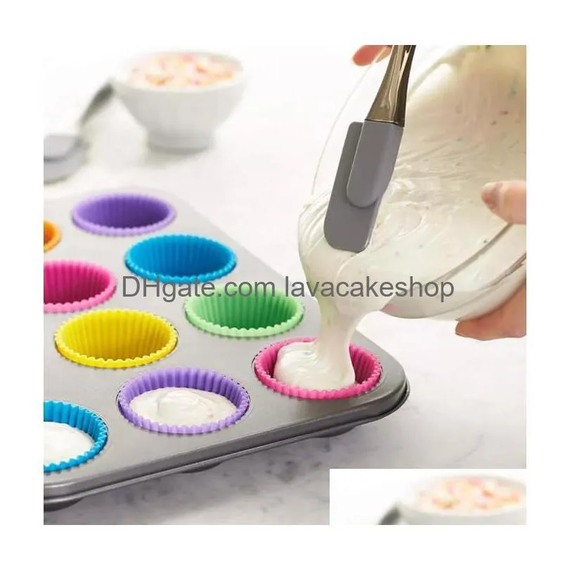 silicone cake mold round shaped muffin cupcake baking molds kitchen cooking bakeware maker diy cake decorating tools