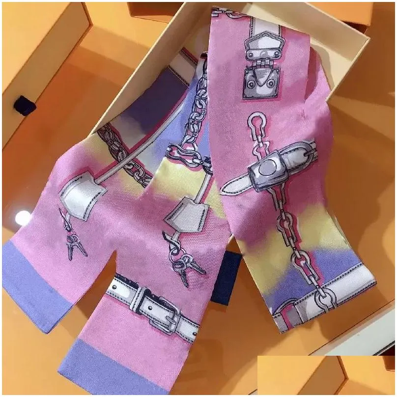 classic designer handbag scarf ladies headband fashion letters silk scarves tie size 8x120cm