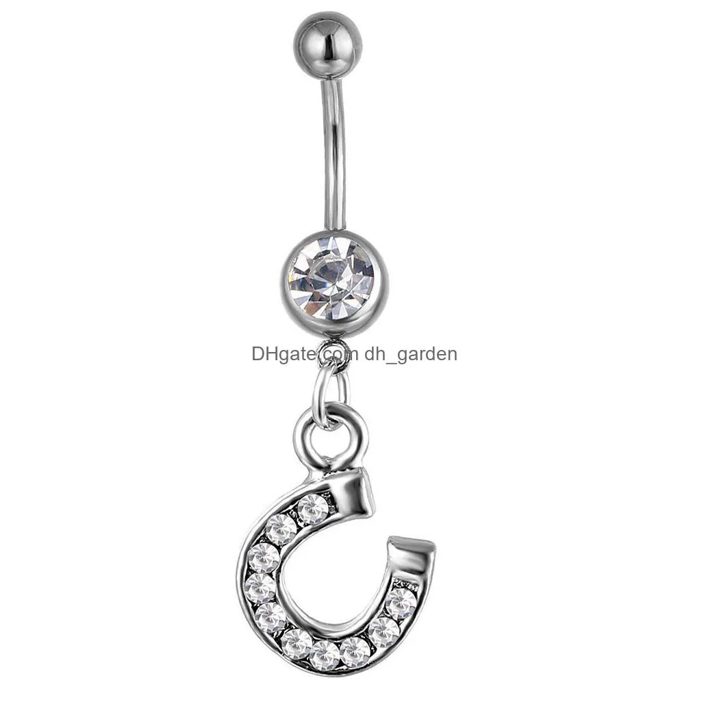 d0433 heart belly navel button ring mix colors