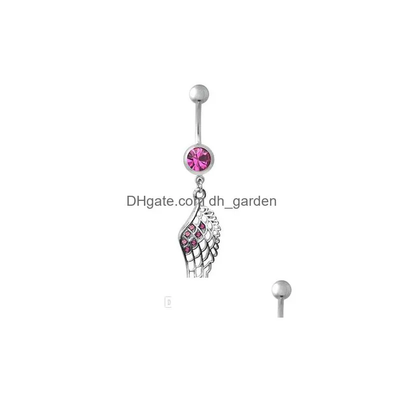 d0502 wing mix colors belly navel button ring