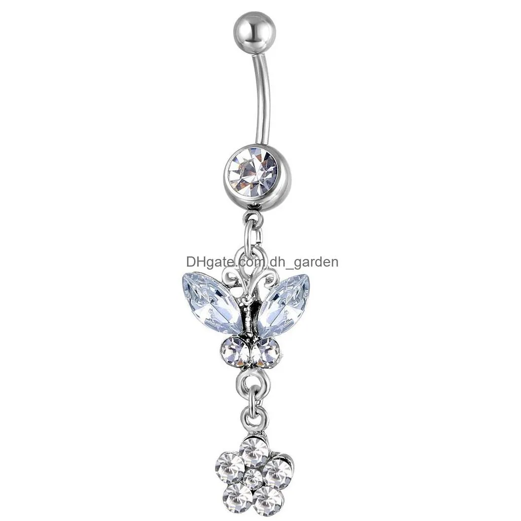 d0116 bowknot style belly navel button ring 4 colors 14ga 10mm length 20 pcs fashion piercing body jewelry