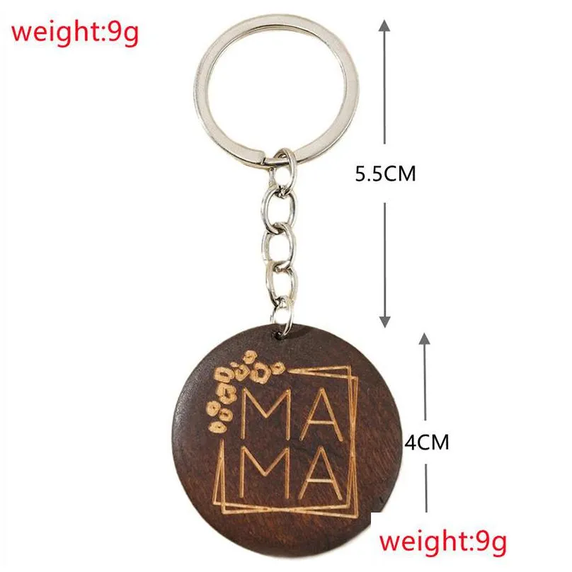 diy blank wooden keychains round mama keychain pendant mothers day gift key chain keyring