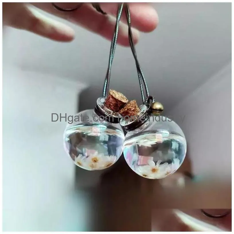  oils diffusers perfume bottle flower empty round cube glass car hanging bottles ornament fragrance
