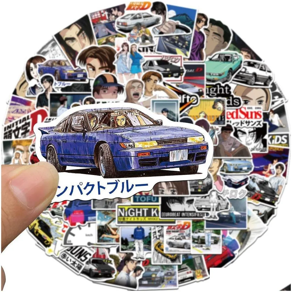  waterproof 10/30/50/100pcs initial d anime stickers graffiti decals car phone bike guitar luggage laptop cool kid toy sticker