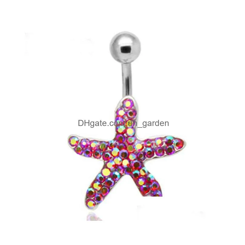 d0597 flower belly navel button ring mix colors