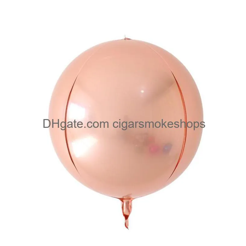 20pcs rose gold silver 4d large round sphere shaped foil balloons baby shower wedding birthday party decorations air ball 1027