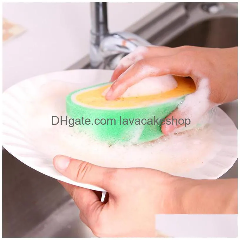 fruit thickened sponge wiping scouring pad multifunctional decontamination cleaning dishwashing sponge