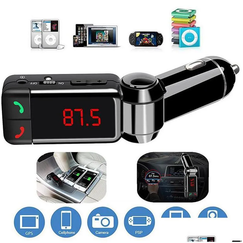  car lcd bluetooth hand car kit mp3 fm transmitter usb  hands for iphone samsung htc android high quality