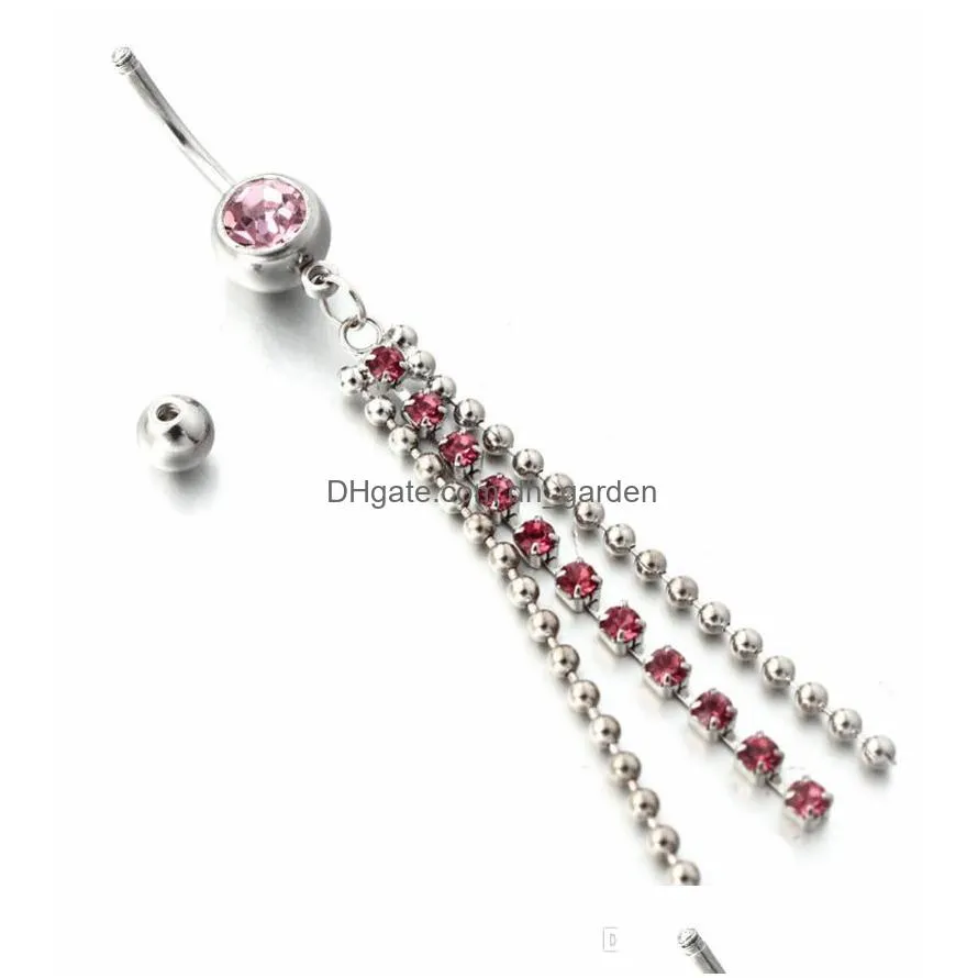 d0676 3 colors nice style belly ring clear color pink aqua.as imaged piercing body jewlery navel