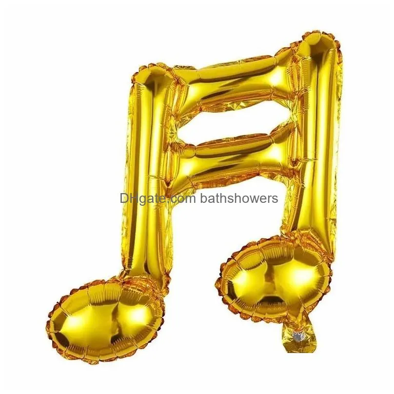 50pcs aluminum foil balloon musical notes birthday party supplies inflatable balls wedding decoration helium balloons 220523