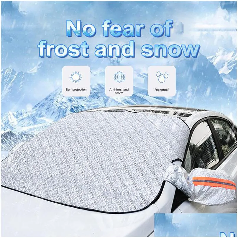 car snow cover windshield sunshade protector outdoor waterproof winter automobiles anti ice frost auto exterior car cover