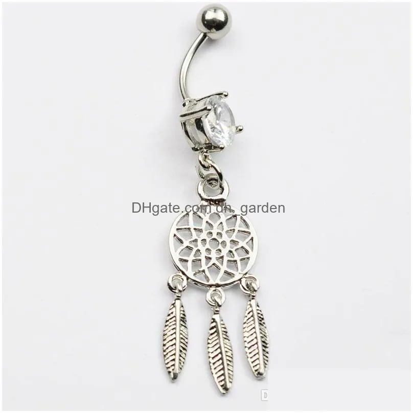 d0649 dream catcher belly navel ring mix colors